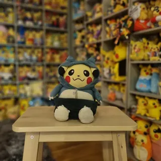 Pikachu 1 in a Snorlax hoodie, the boss of the family